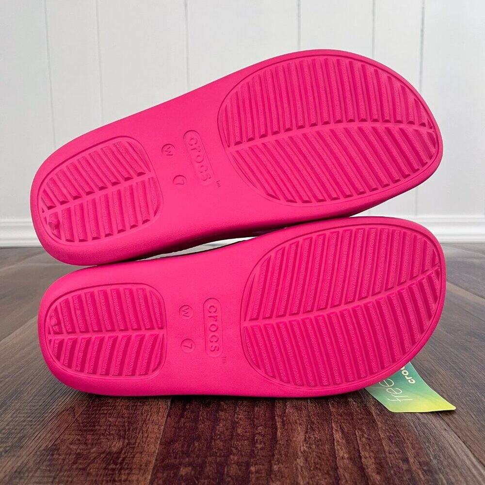 Crocs Getaway Groove Chunky Platform Sandal Strappy Size 7 Dragon Fruit Pink - Picture 8 of 14